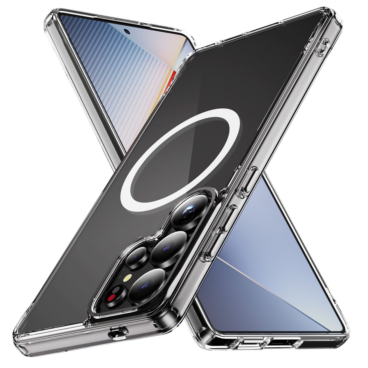 Samsung Galaxy S25 Ultra Clear Case- MagSafe, Shock Absorption Bumper, Soft Flexible TPU, Anti-Drop, Anti-Fingerprint, 360° Shockproof, Screen & Camera Protective, Transparent Protective Back Cover